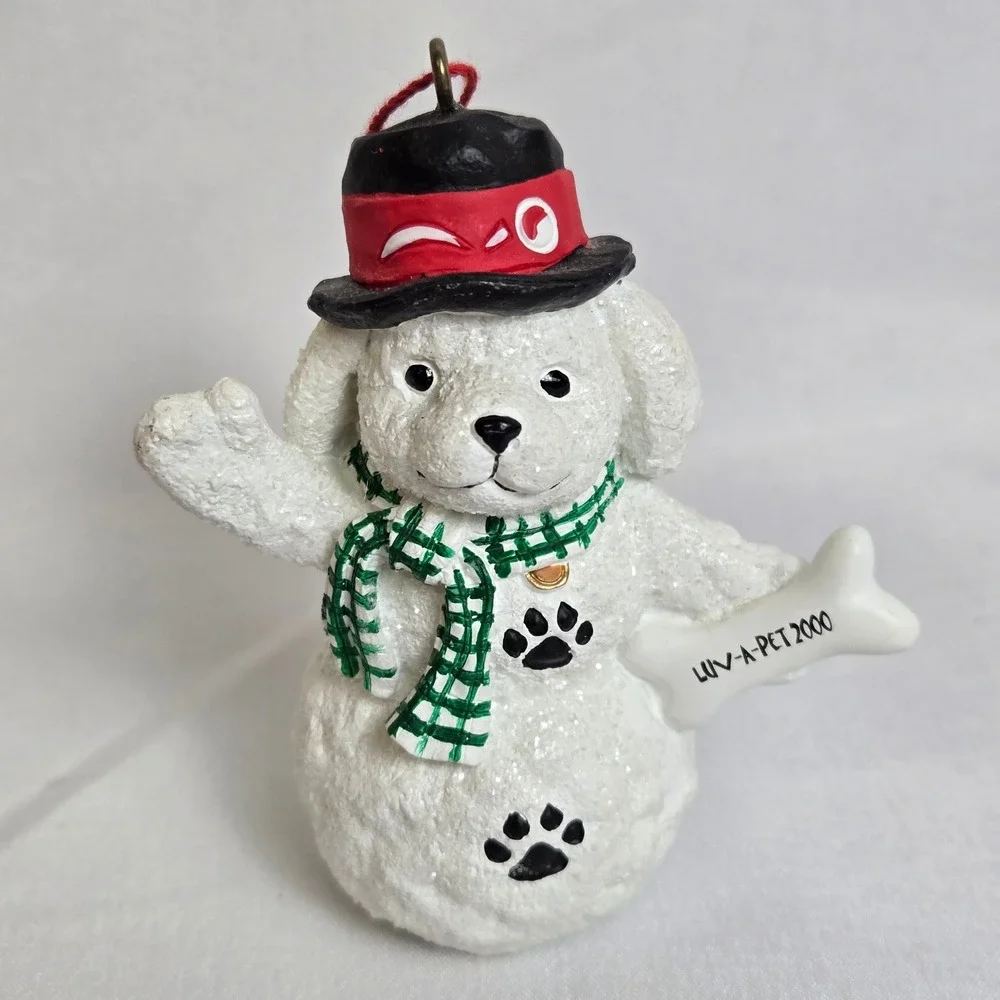 Pet Holiday Luv-A-Pet 2000 Snow Puppy Dog Christmas Ornament‎ & Box Vintage Y2K